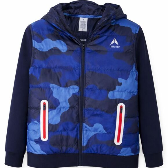 Reebok Other - Reebok Blue Camo Hooded Puffer‎ Jacket Youth 18 XXL Navy Red Zip Pockets